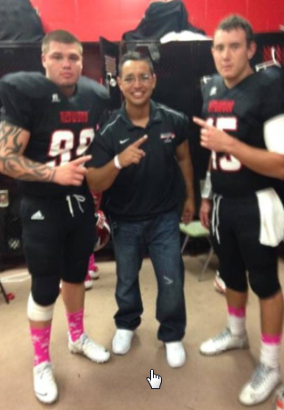 Bernardo Barnhart with Aaron Contreras and Jacob Lee Gallegos who have played football on the same Immokalee Indian team. 2014 Naples Ninja News. All rights reserved.