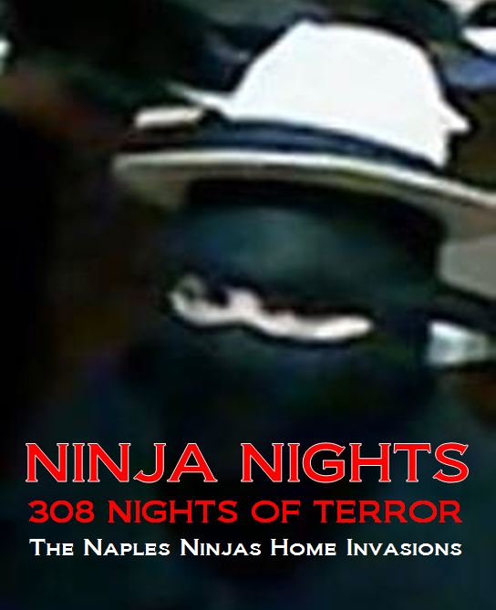 NINJA NIGHTS - 300 Nights of Terror. The new book's cover features Naples Ninja Johnathan Contreras  caught on surveillance video wearing the fedora of one of the victims during the attack against Bill Kitchen and Camilo Espinel in Windermere Florida. Naples Ninja News. 2014 All rights reserved.